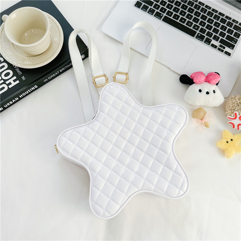 2025 New style fashionable star Backpack, diamond-shaped PVC jelly bag, fresh and sweet campus ladies' backpack Specification drawing