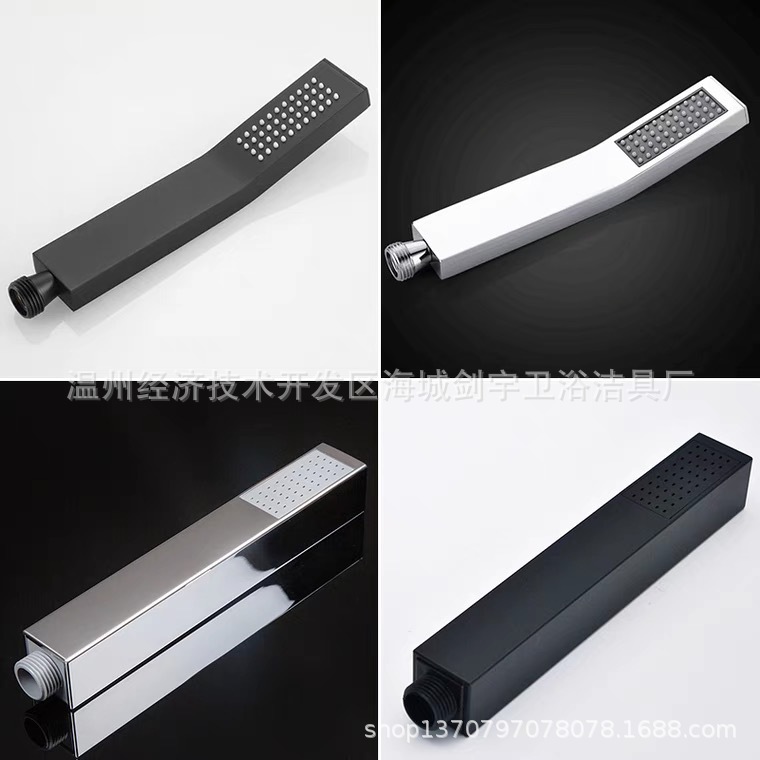Copper square pressurized hand-held showerhead, straight bar stainless steel hand-held showerhead, single-head shower showerhead, cross-border Application Scenario