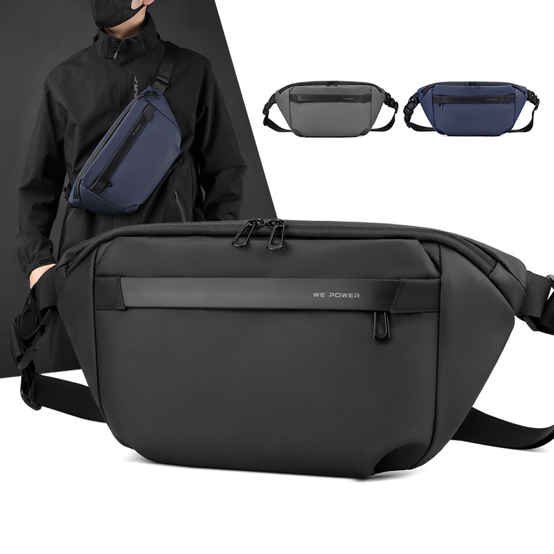 WEPOWER's new men's crossbody bag, large-capacity, lightweight men's bag, waist bag, sporty and casual chest bag, single-shoulder bag full figure