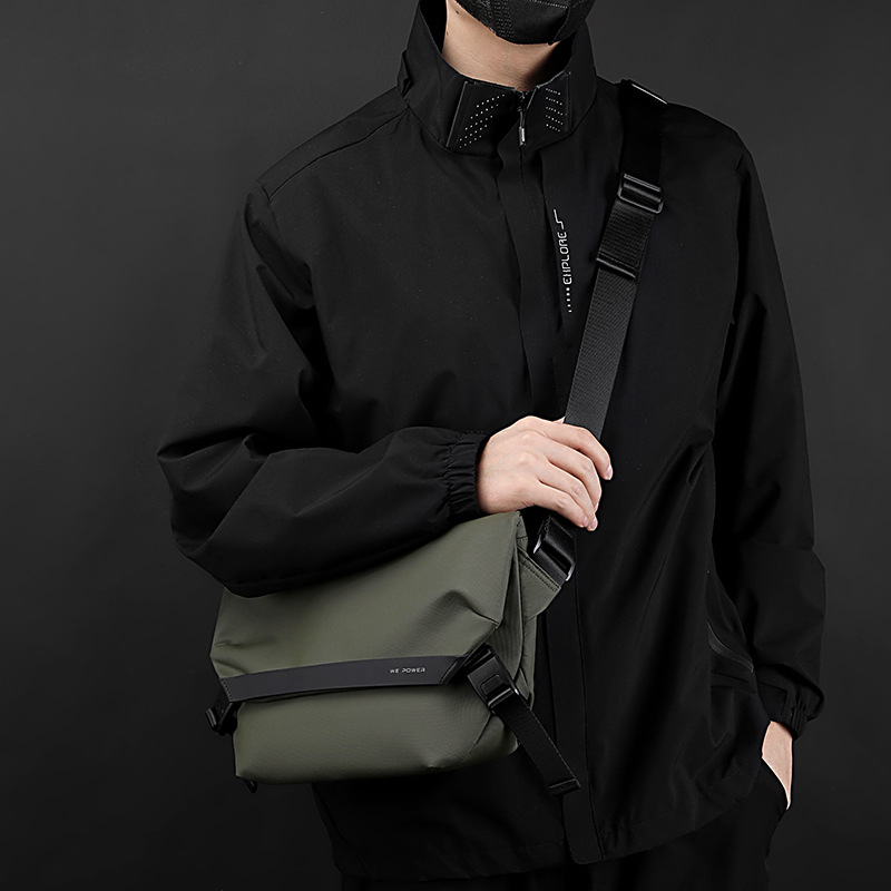WEPOWER's new versatile workwear single-shoulder bag, men's casual single-shoulder and crossbody backpack, trendy small square bag and chest bag Specification drawing