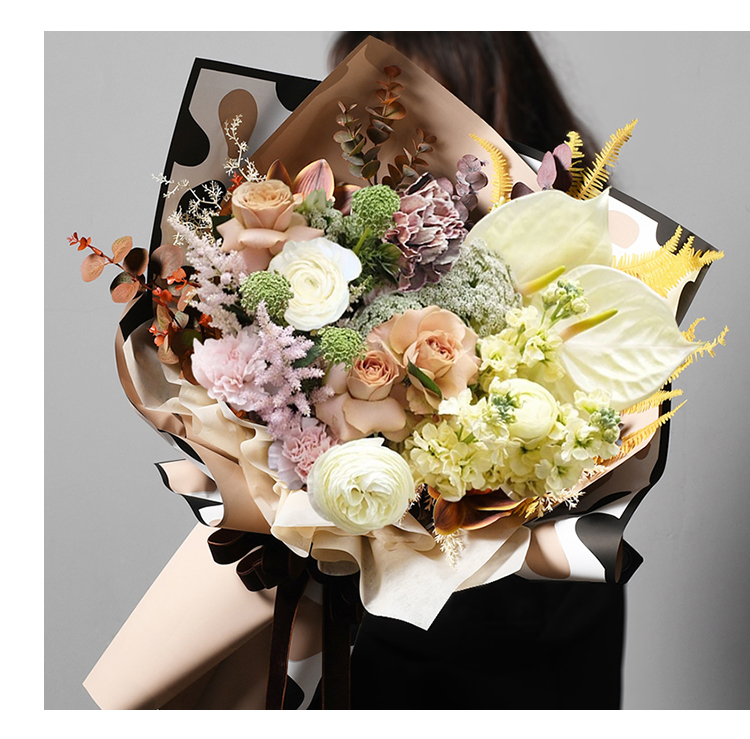 长颈鹿丛林法则鲜花包装纸塑料防水opp礼物花店花艺资材详情8