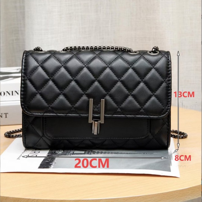Summer 2025 new large-sized sheep pattern Y-buckle diamond bag, pu bag, ostrich pattern chain bag, single-shoulder crossbody bag full figure
