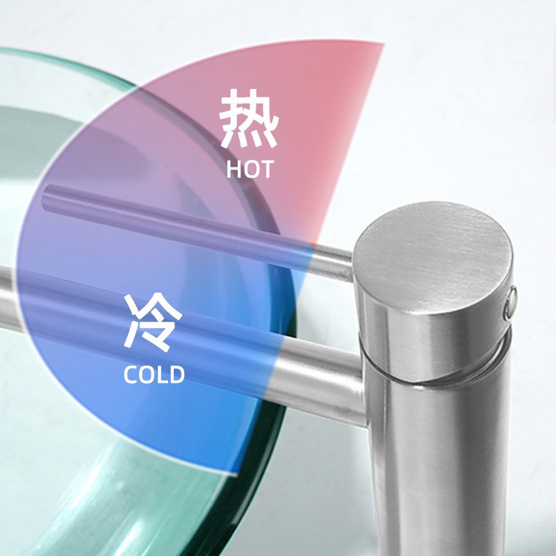 304 stainless steel washbasin, top and bottom basins, bathroom with raised faucet, hot and cold basin faucet Specification drawing