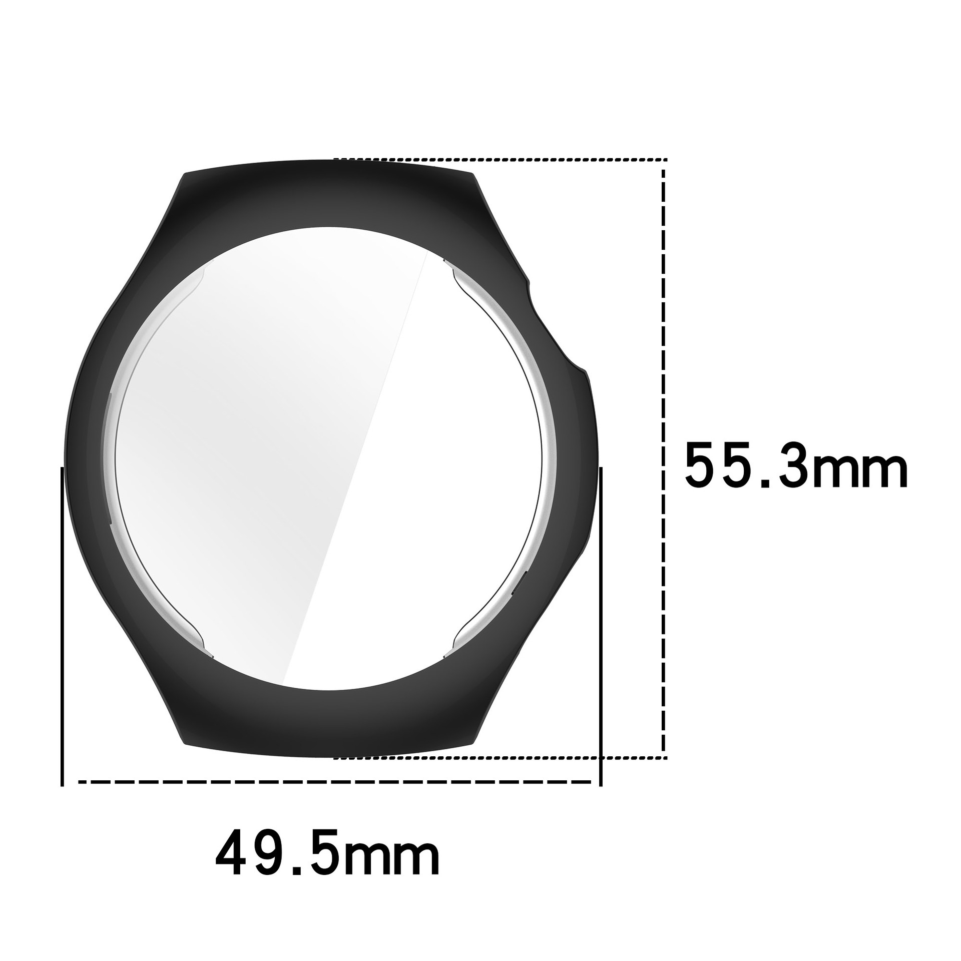 HUAWEI watch5 protective case tempered film HUAWEI watch5 all-inclusive TPU case film integrated watch case Specification drawing