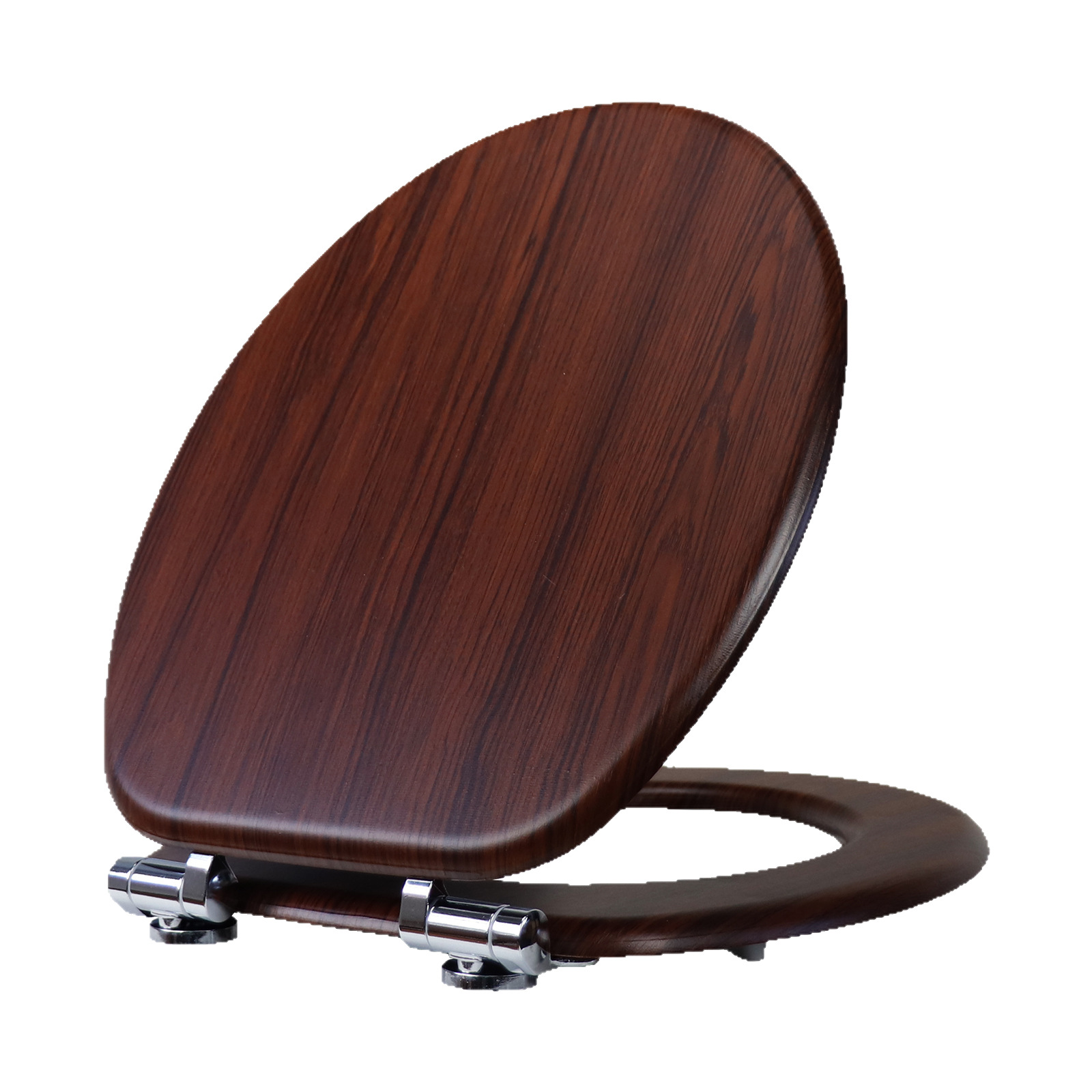 Factory direct sales of density board, wooden MDF toilet seat, pvc veneer, wood grain pattern with slow descent Item Picture