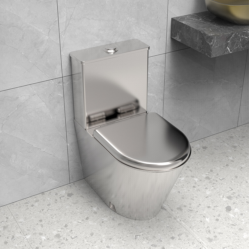 Customized supply of stainless steel toilets with water tanks, prison public toilets, thickened 304 stainless steel toilets details Picture