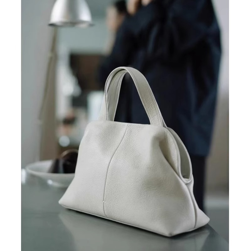 Top-grain cowhide large-capacity genuine leather handbag for women, 2025 new autumn and winter, a unique and high-end Boston pillow bag Specification drawing
