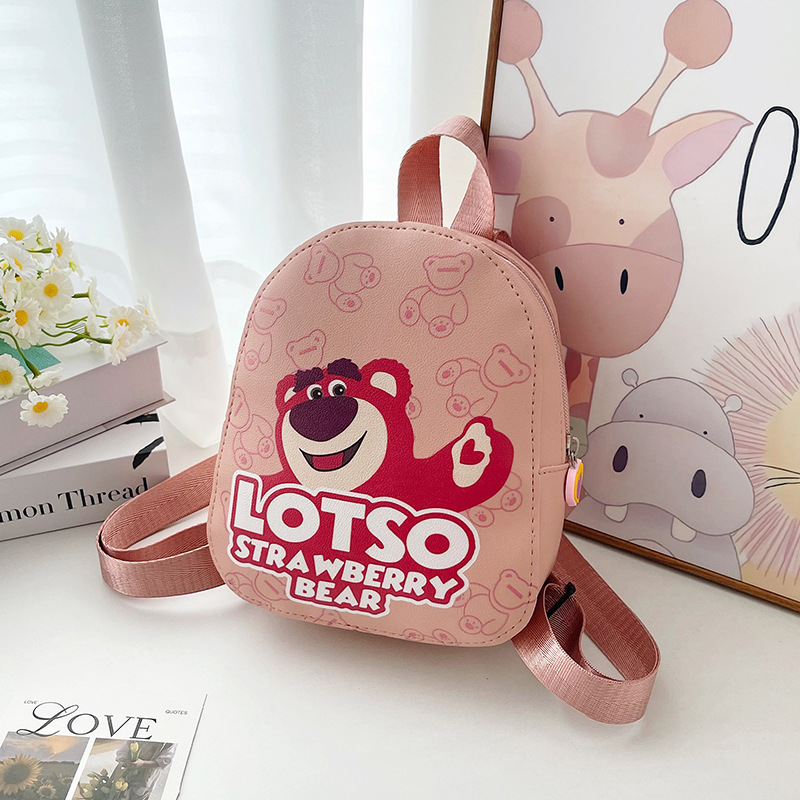 The new summer 2025 backpacks for children and girls are cute small backpacks and backpacks. The pink girls' printed bags are trendy Specification drawing