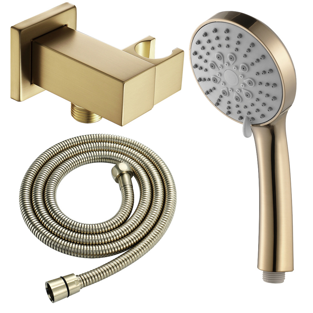 Household handheld showerhead set, brushed gold showerhead, rotatable with water inlet showerhead full figure