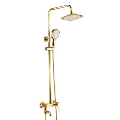 All-copper smart digital display constant-temperature shower head set, household pressurized gold cold and hot four-speed faucet shower head Item Picture
