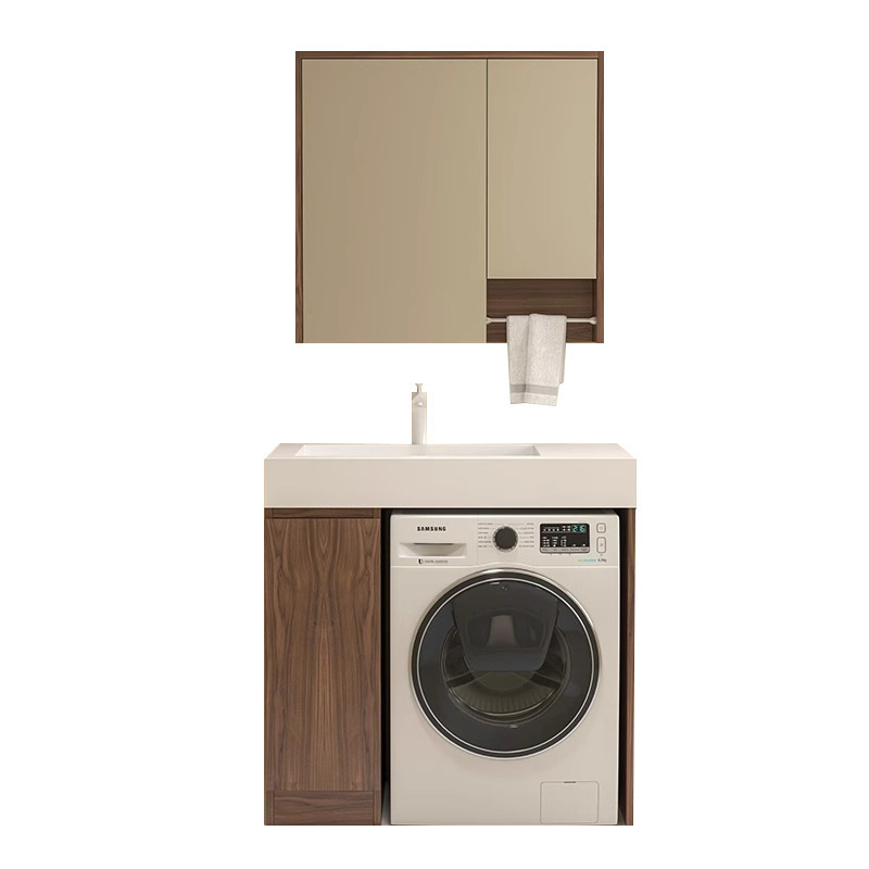 Balcony laundry cabinet, rock plate integrated basin, bathroom cabinet combination, intelligent washbasin, hand washing and face washing basin, bathroom Item Picture