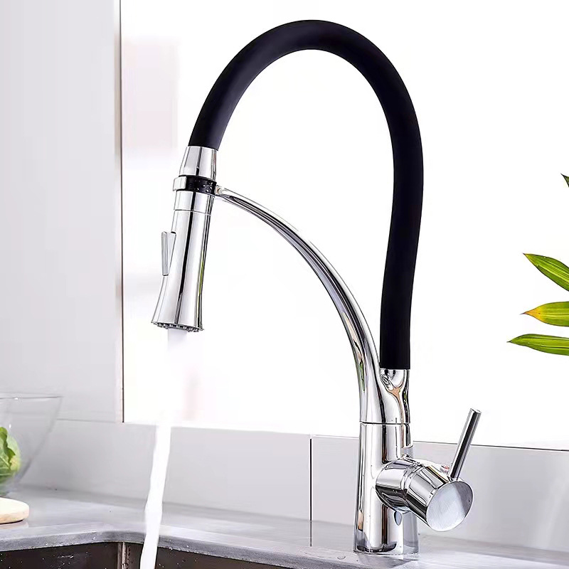 European and American household splash-proof hot and cold universal hot and cold water faucet, brass sink and sink, cross-border kitchen faucet details Picture
