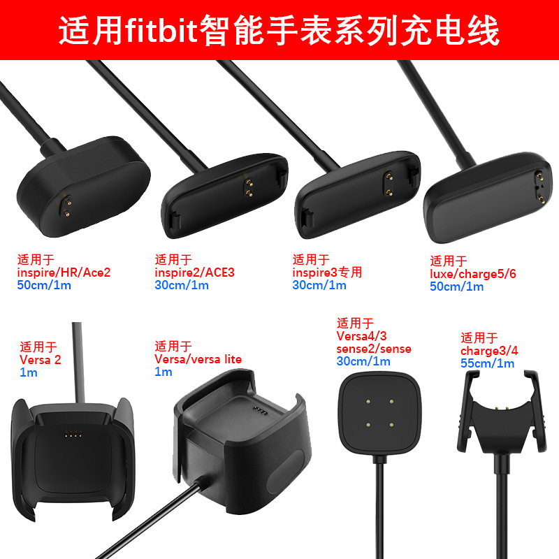 Compatible with fitbit inspire 2/3/ACE3 watch charging cable HR/Ace2/versa1/2/lite full figure