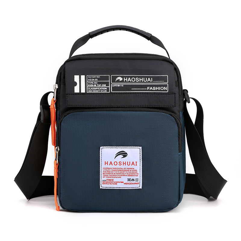 New men's single-shoulder bag, fashionable large-capacity crossbody bag, outdoor sports travel crossbody bag, lightweight nylon fabric bag details Picture