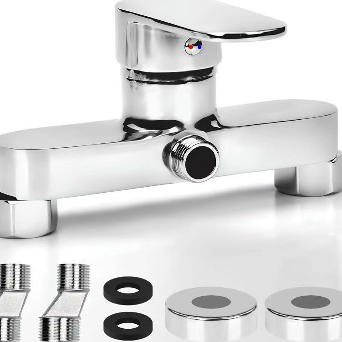 Copper concealed shower hot and cold water faucet, solar water heater mixing valve, concealed shower faucet and showerhead set details Picture