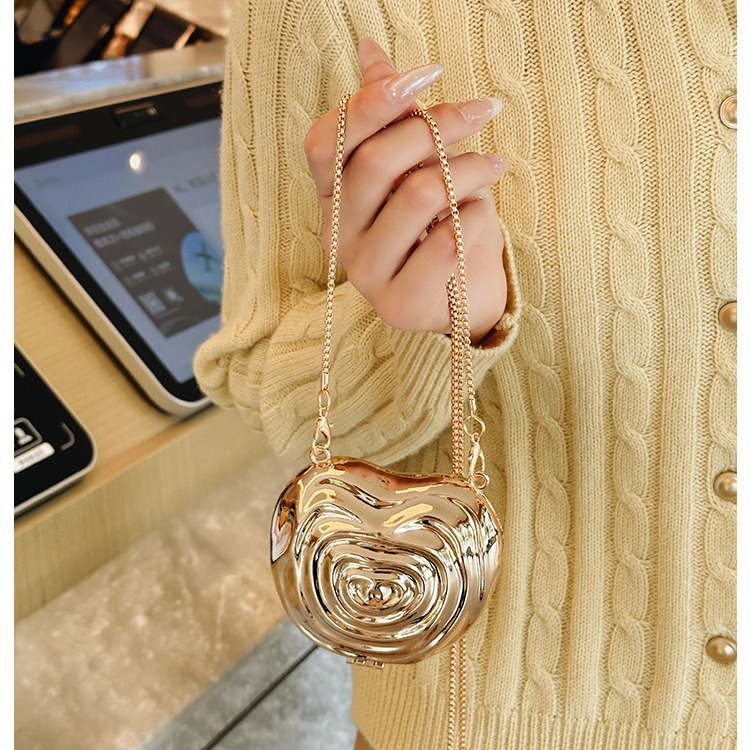 Metal small change bag 2025 new style, European and American cross-border mini acrylic small bag, hanging decoration, single-shoulder crossbody women's bag Specification drawing