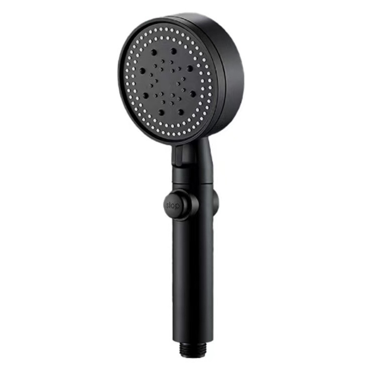 Pressurized universal shower head set for home bathroom, rain shower, pressurized bath water heater, black shower head Item Picture