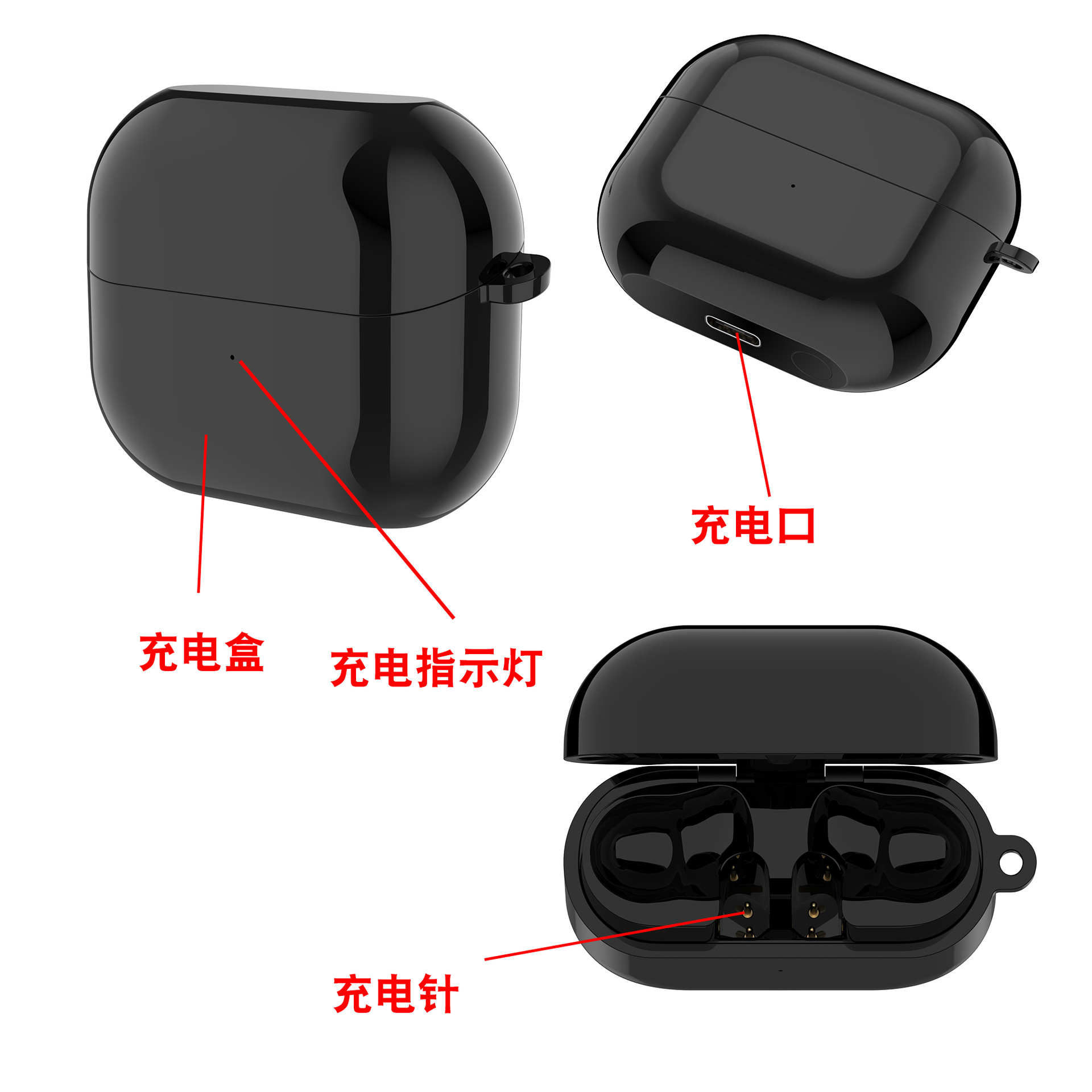 Compatible with Samsung Buds3Pro charging case R630 and Samsung Buds3R530 charging case Specification drawing