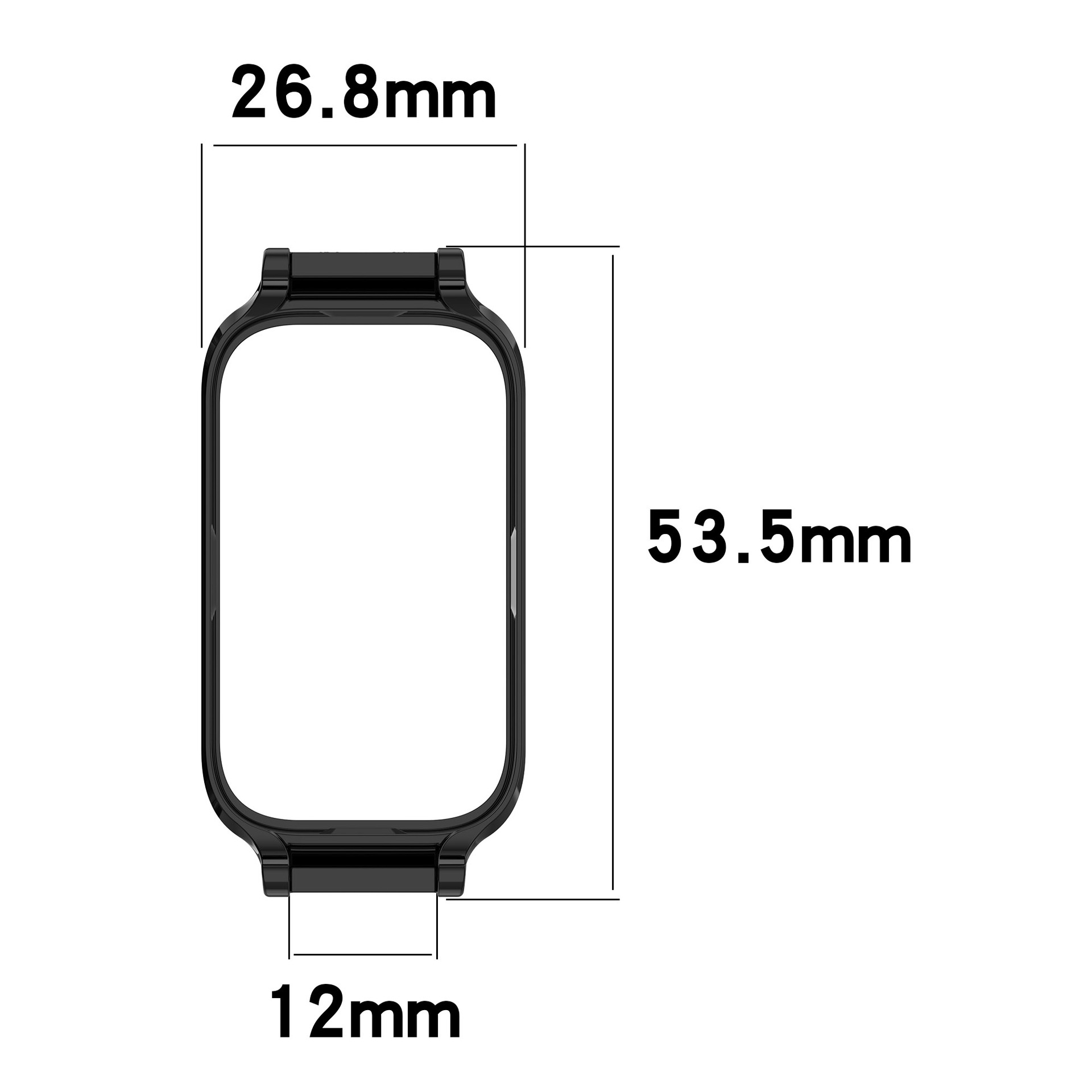 Suitable for Redmi Band 3 ear protection case Mi Band 9 Active drop protection case Specification drawing