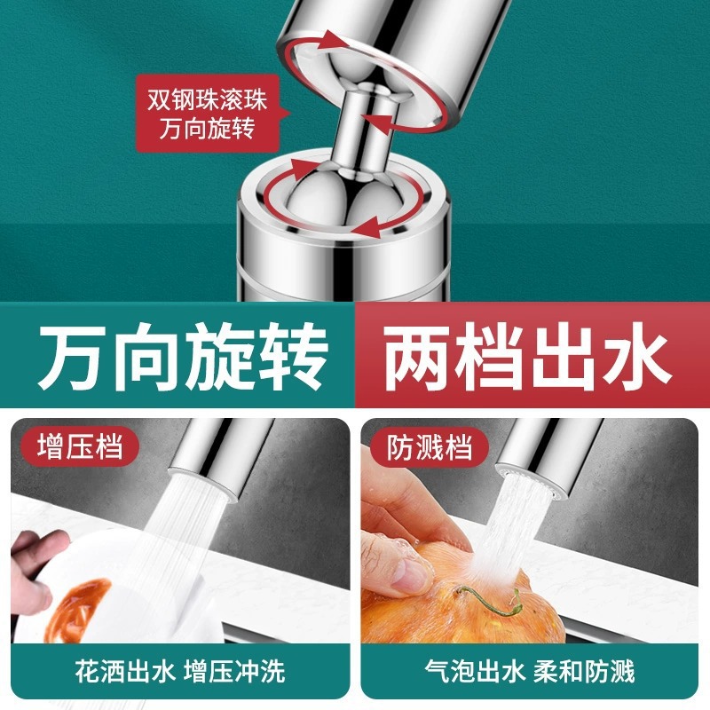 Washbasin, universal faucet, bubbler, extension nozzle, universal joint, anti-splash wonder, universal Specification drawing