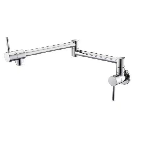 Cross-border folding wall-mounted washbasin faucet, kitchen extended telescopic rotating universal stainless steel single-cooling faucet Application Scenario