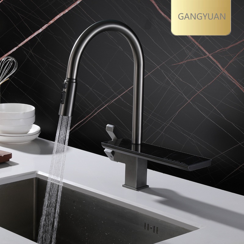 American-style sus304 stainless steel sink faucet, retractable and pull-out sink, single-hole kitchen faucet Specification drawing