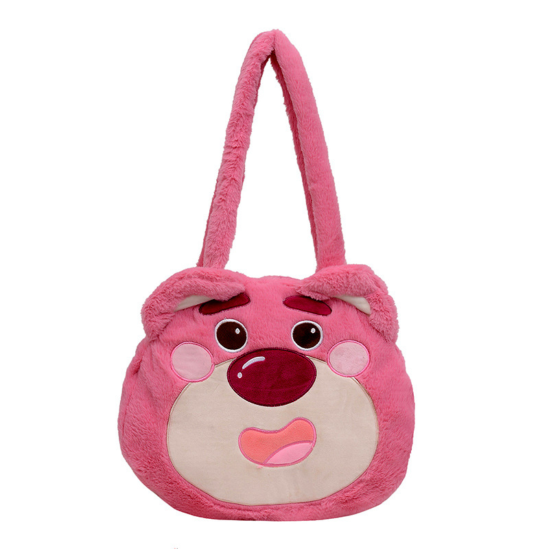 2024 New Korean version new Strawberry Bear cute plush cross-border export one piece wholesale children's sweet single-shoulder bag Item Picture