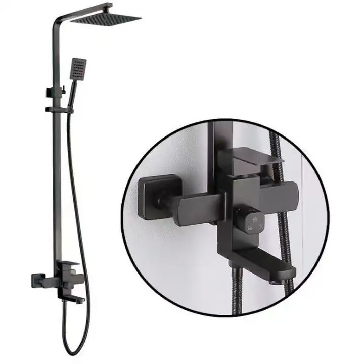 Kaiping's best-selling 304 stainless steel square shower head, cold and hot portable lifting top shower head set Specification drawing