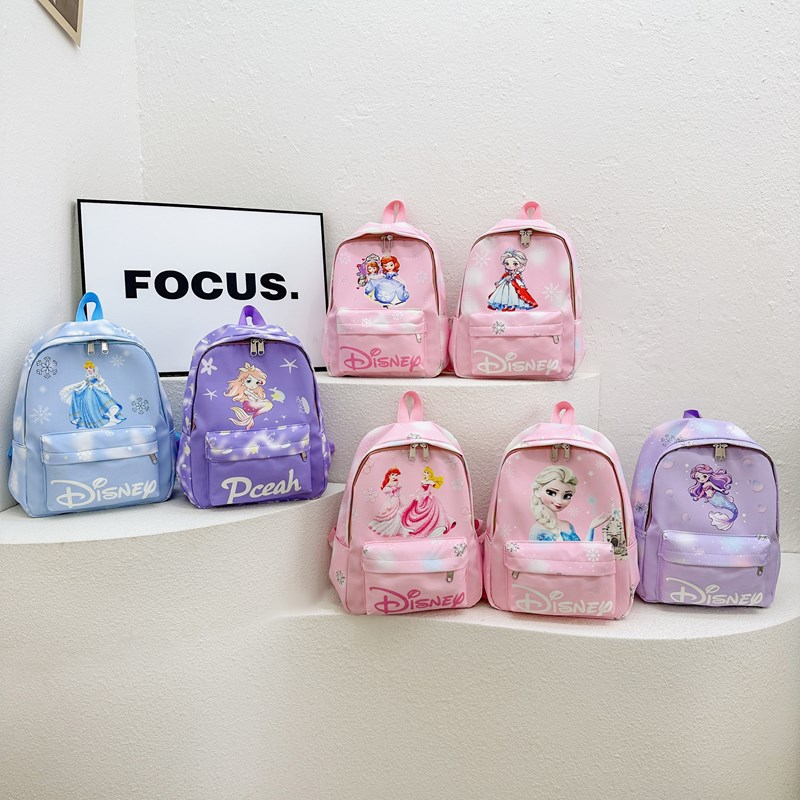 New children's schoolbag, cute cartoon princess small bag for girls, outdoor casual and versatile backpack, kindergarten bag full figure