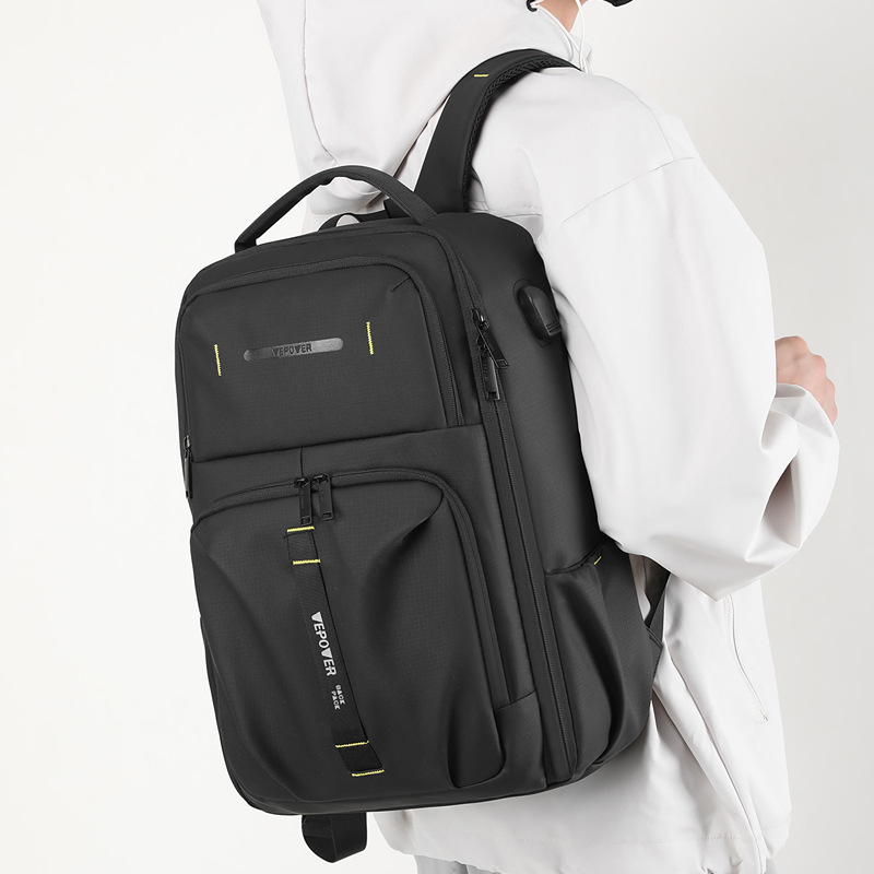 WEPOWER's new men's fashionable business backpack, college students' usb cable laptop bag, and lightweight backpack details Picture