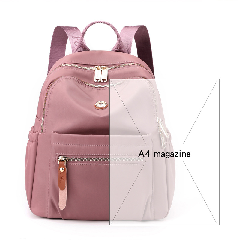 Colorful Fox's new large-capacity women's backpack, a Korean-style fashionable casual backpack with water-resistant nylon bag Item Picture