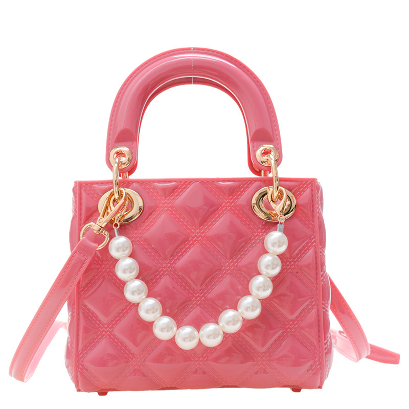 2025 Summer New trendy jelly bag, high-end Princess bag, diamond-shaped mini bag, single-shoulder hand-carry, crossbody pvc bag Item Picture