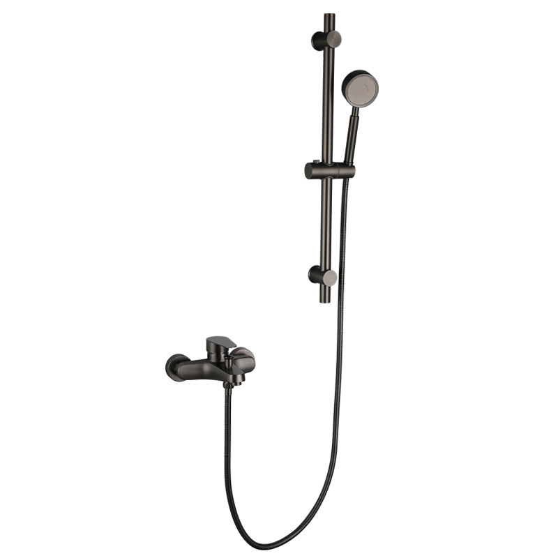 Gun gray, black, brushed gold, three-piece bathtub, faucet, showerhead set, lifting pole set for cross-border trade Item Picture