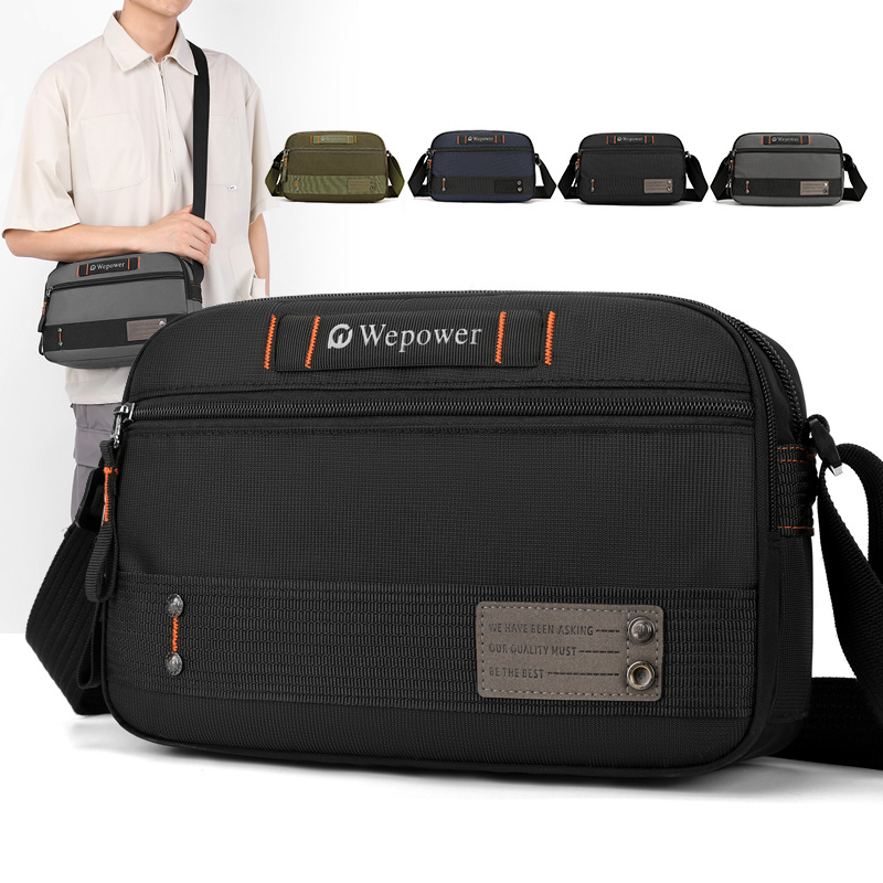 WEPOWER's new crossbody bag, a multi-layer waterproof and wear-resistant men's bag, a lightweight and casual travel crossbody bag, and a men's single-shoulder bag full figure