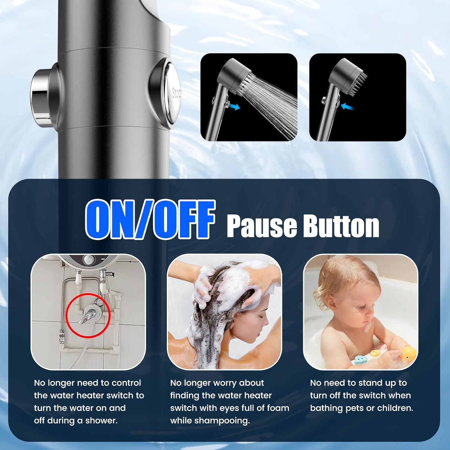 Cross-border wearing shower head, powerful pressurized bathroom shower head, spray, hand-held hand-filtered showerhead details Picture