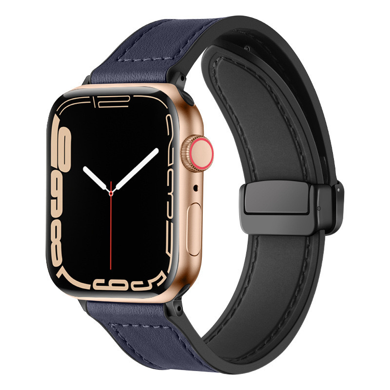 Suitable for Huawei watch bands, silicone leather straps, 20/22mm watch wristbands, and Samsung magnetic folding buckle straps Item Picture