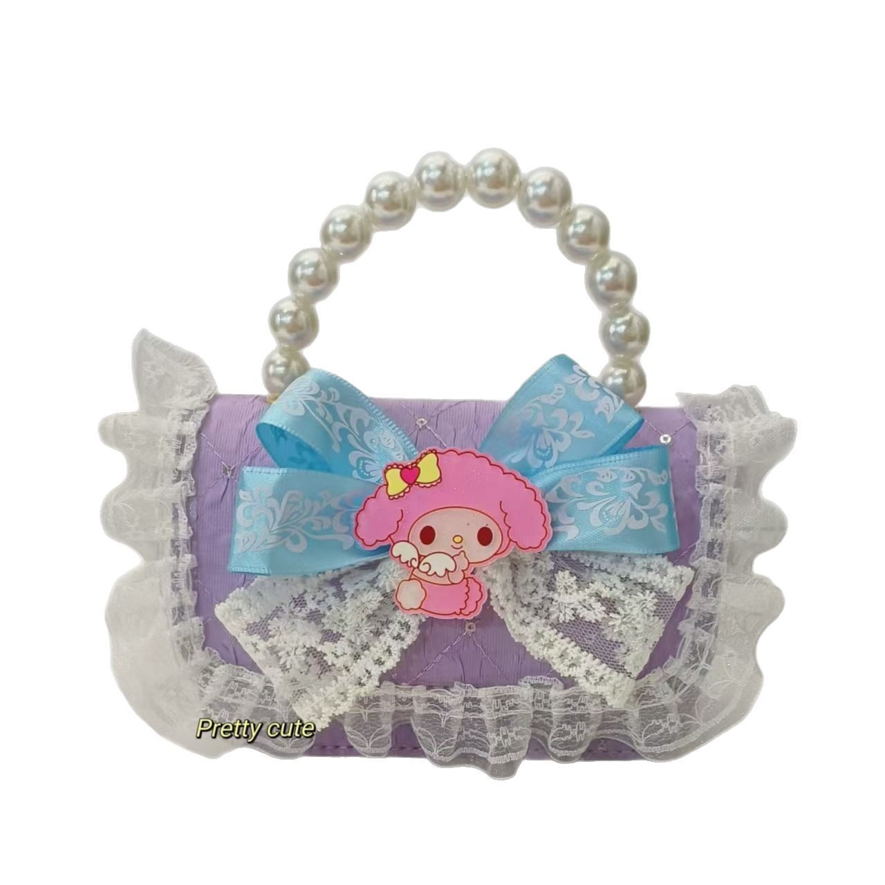 Melody Pearl handbag, cartoon bag, single-shoulder crossbody bag, loose change accessory bag, chain bag, small square bag, children's bag Item Picture