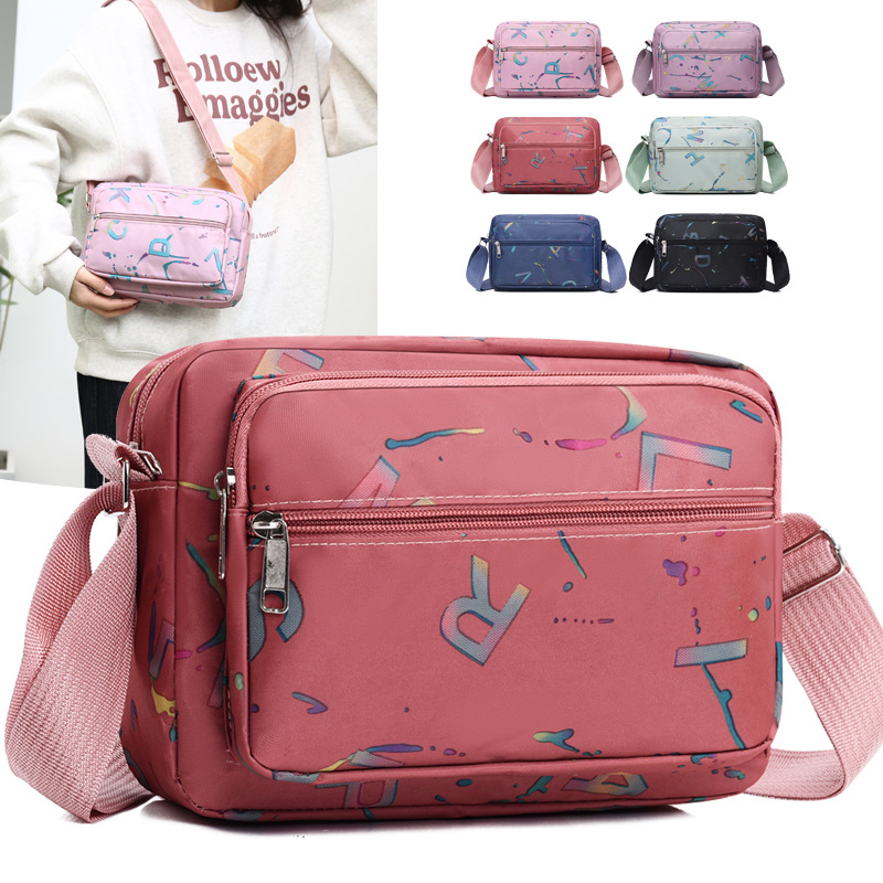 New fashionable and casual women's bag, single-shoulder bag, lightweight multi-layer Oxford cloth mom bag, simple and versatile Korean version crossbody bag full figure
