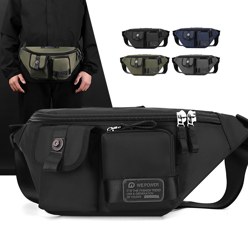 WEPOWER's new crossbody bag, men's chest bag, fashionable shoulder bag, mobile phone crossbody bag, casual backpack and sports waist bag full figure