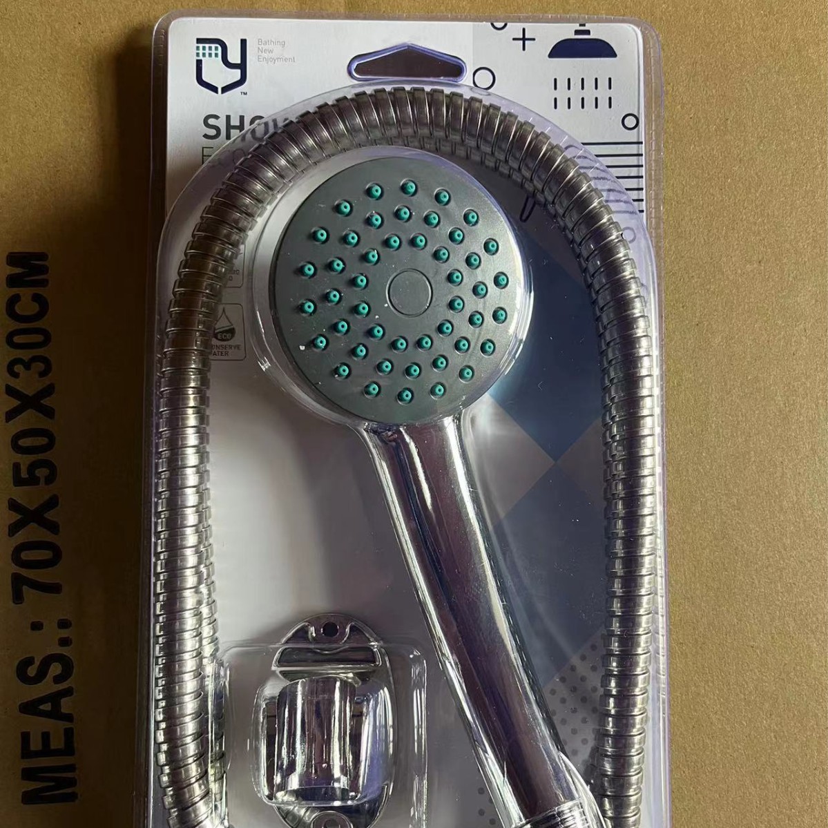 Single-function handheld showerhead, vacuum-formed showerhead set, plastic showerhead, easy for home bathing Application Scenario