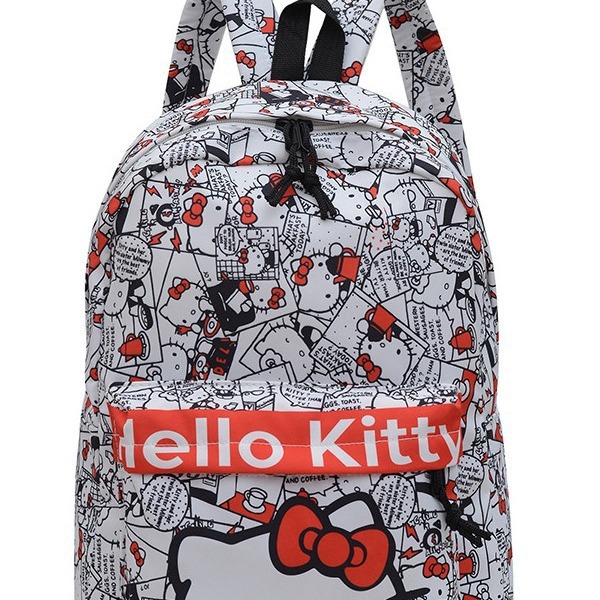 New campus cute kt niche versatile schoolbag with printed graffiti, a lightweight and large-capacity backpack for girls Item Picture