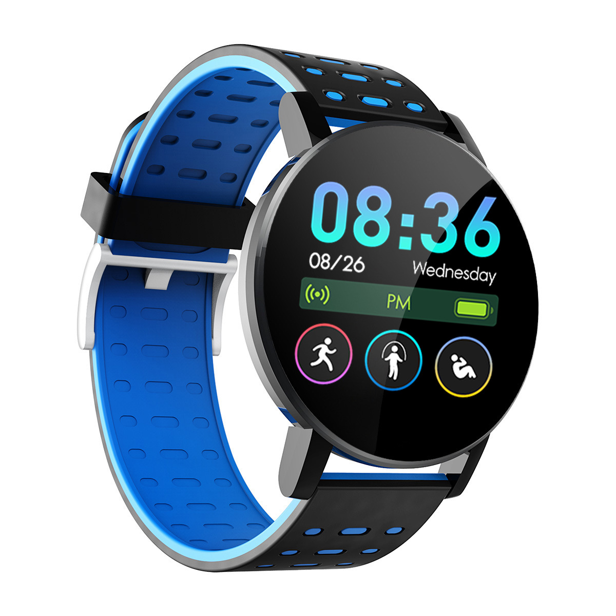 119plus Smart bracelet, 119 smart watch, step count, heart rate, blood pressure, incoming call information reminder, sports bracelet Specification drawing