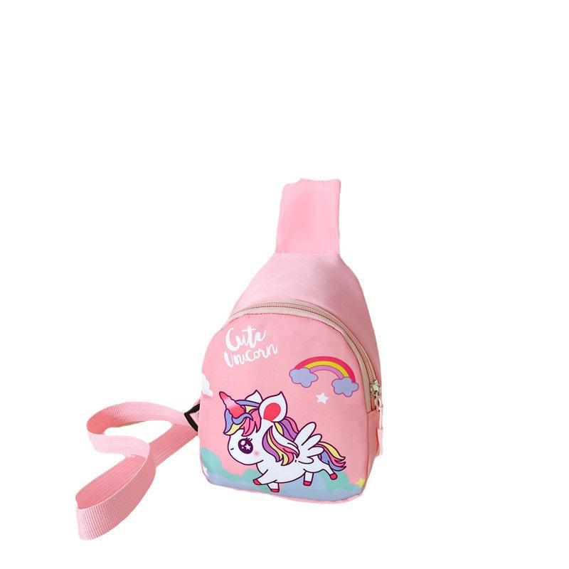 Cartoon color-blocking children's bags, summer new ins Korean version chest bags, boys' and girls' crossbody bags, small logo single-shoulder bags Item Picture
