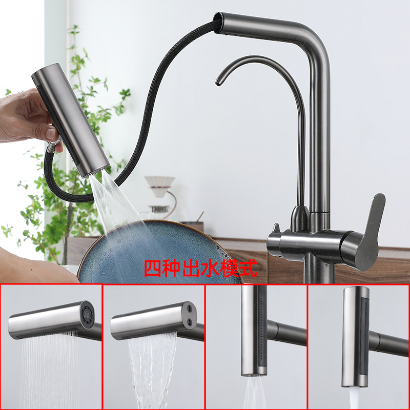 304 stainless steel three-in-one faucet, hot and cold kitchen sink, water purifier, direct drinking sink, household faucet Application Scenario