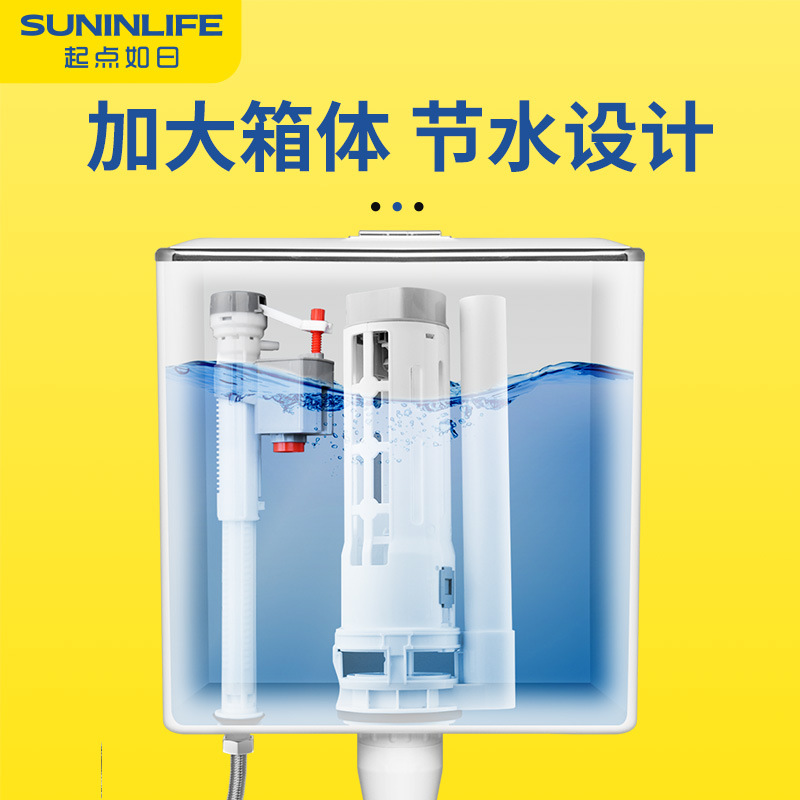 Toilet flushing tank, household bathroom energy-saving high-force water tank, squat toilet, squat pit complete set of water pumping tank Application Scenario