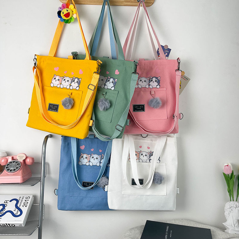 Large-capacity canvas bag 2024 new style fashionable and trendy student class bag, Korean-style simple tutorial bag, one-piece consignment full figure