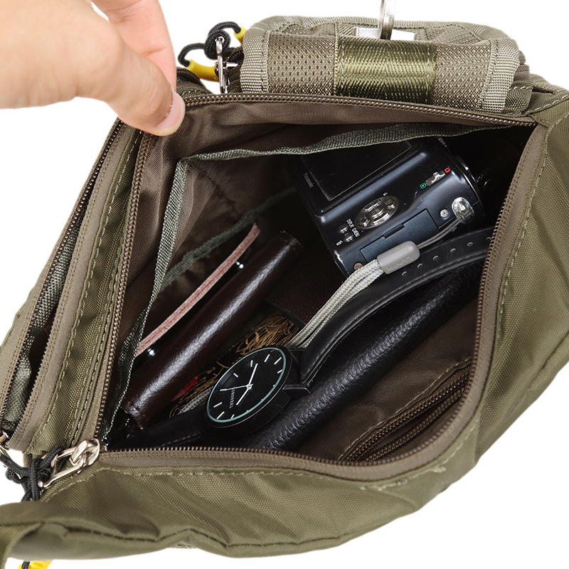 New cross-border crossbody bag, anti-theft multi-functional mobile phone bag, men's hiking crossbody bag, outdoor sports waist bag for men Application Scenario