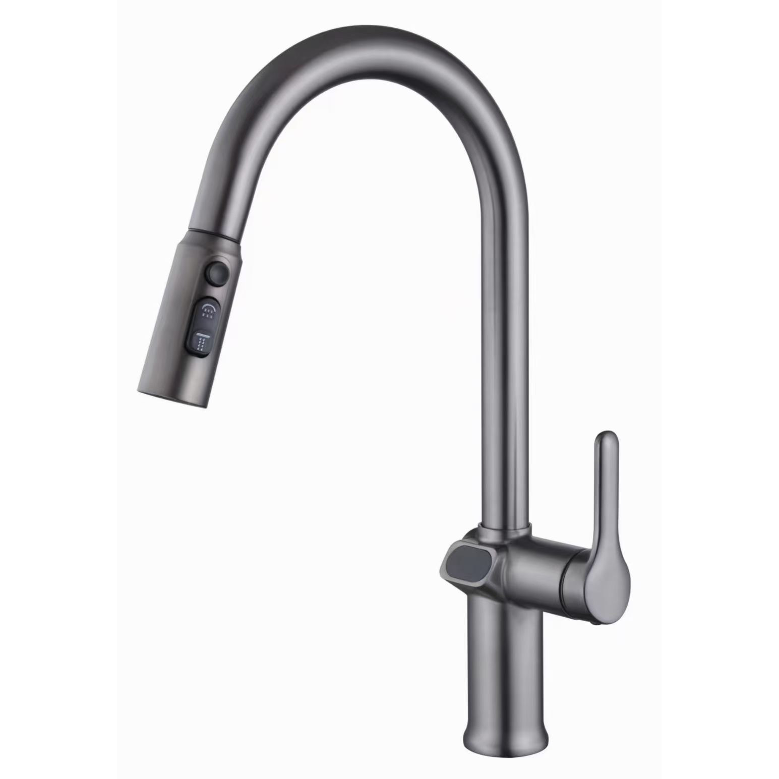 Kitchen pull-out faucet gun, grey household cold and hot rotating splash-proof sink, pull-out vegetable sink wholesale Item Picture