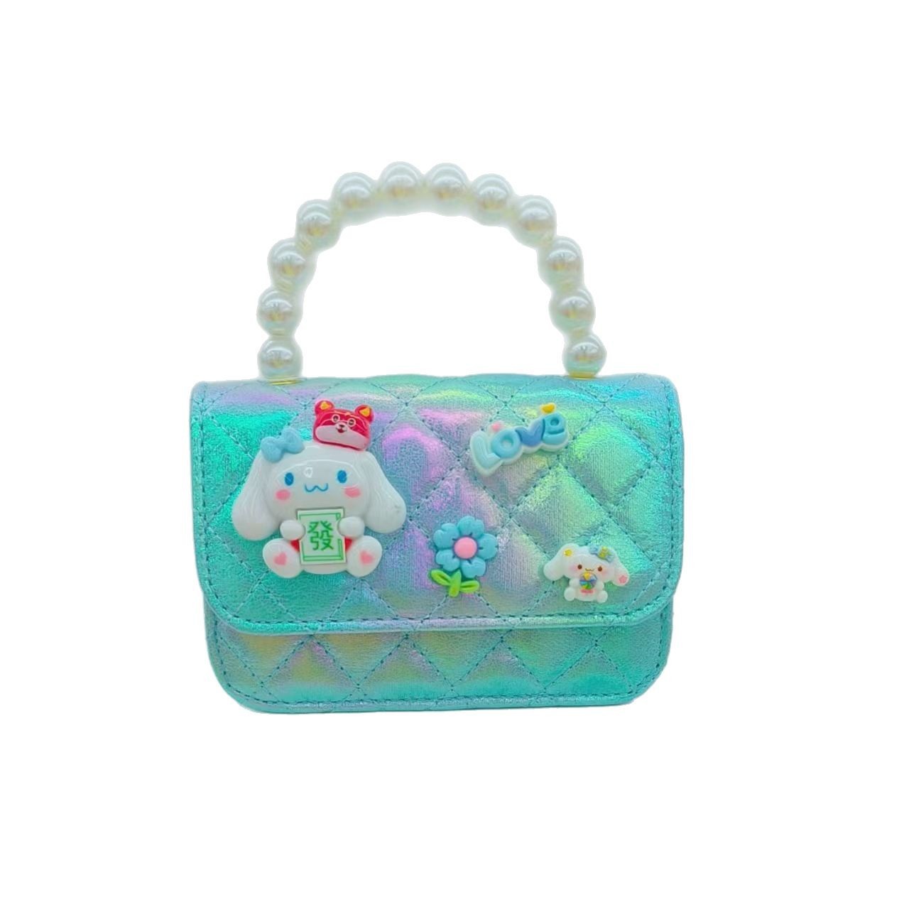 Melody Pearl handbag, crossbody accessory bag, Kuromi children's princess bag, girls' Lucky money bag, small square bag Item Picture