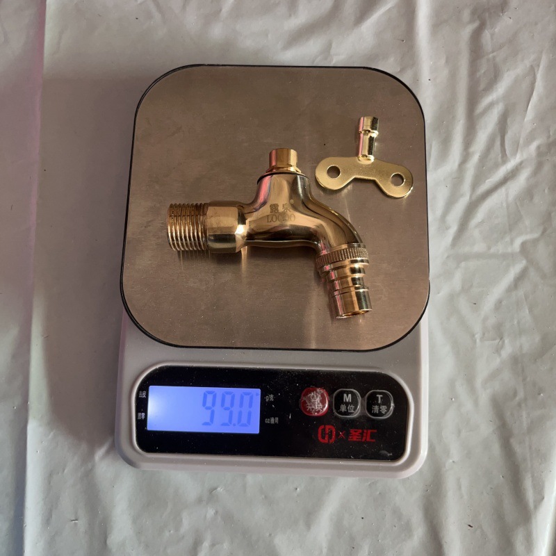 Copper natural color key-equipped washing machine faucet with quick-boiling nozzle wall-mounted washing machine faucet manufacturer wholesale details Picture